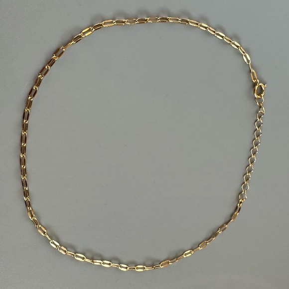 14k Gold Vermeil Flat Chain Anklet - Picture 6 of 8